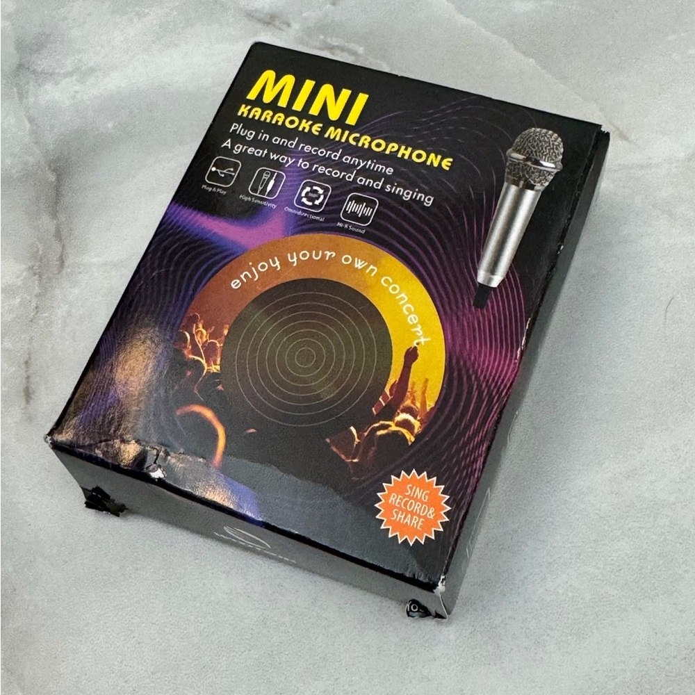2 Pack Mini Phone Microphone for Recording, Singing, Karaoke Stereo Studio Mic